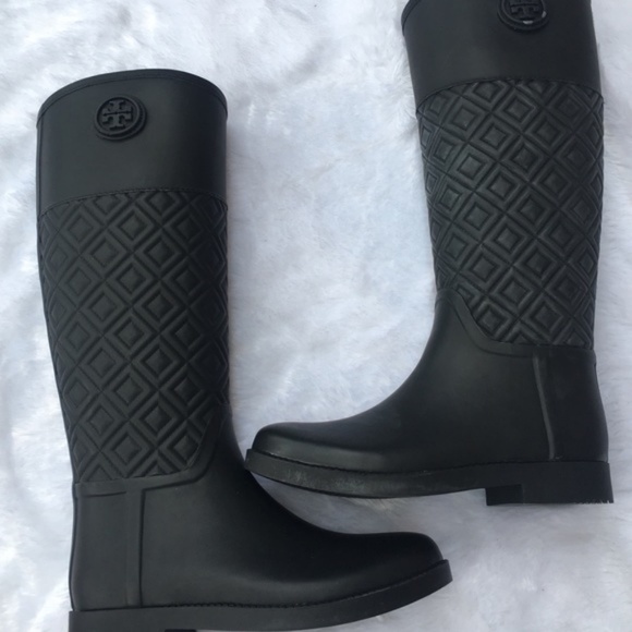 Tory Burch Marion Quilted Rain Boots 